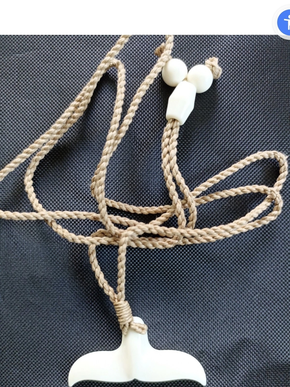 Hawaii small Buffalo bone whale tail necklace